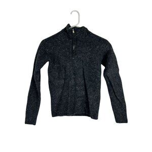 Jack Victor Boy S/P Gray Wool & Cashmere Blend Half-Zip Sweater